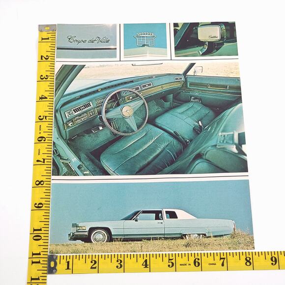 1975 Cadillac Coupe DeVille Vintage Print Ad Road Test Magazine Land Yacht Decor - Picture 1 of 5